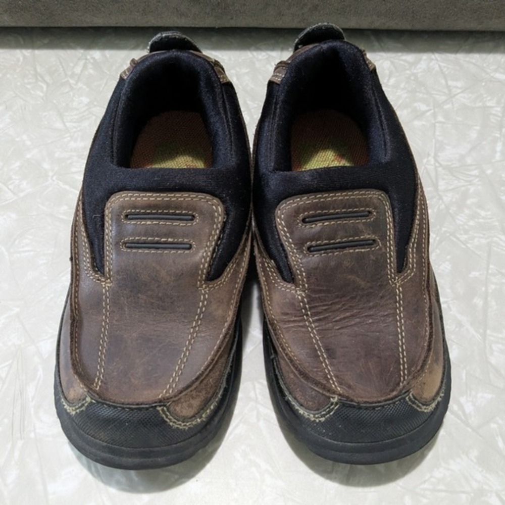 Stride Rite Carson Moc Brown Leather Slip On Loafers Kids 11W